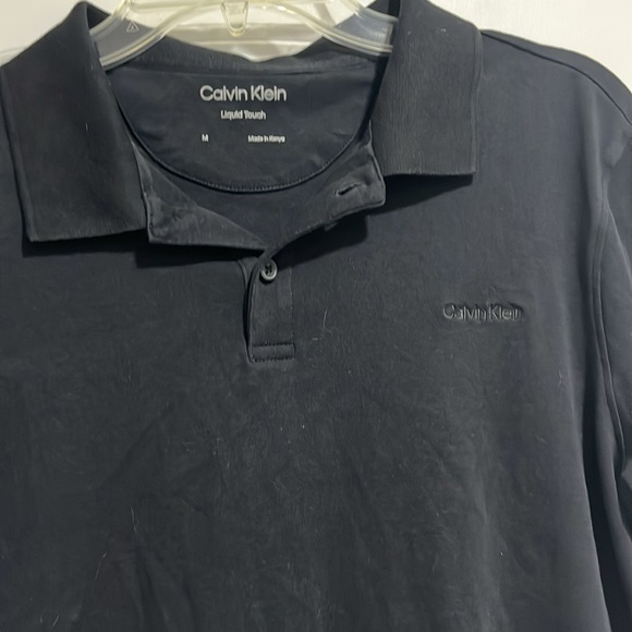 Calvin Klein liquid touch Black Polo Shirt Classic Design - Picture 2 of 6